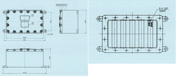 耐圧防爆型接続箱 EXTB-Ⅴ_外形寸法図