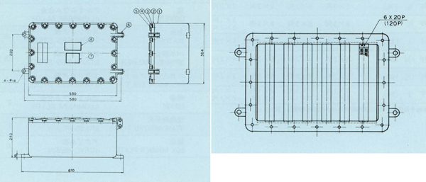 耐圧防爆型接続箱 EXTB-Ⅷ_外形寸法図